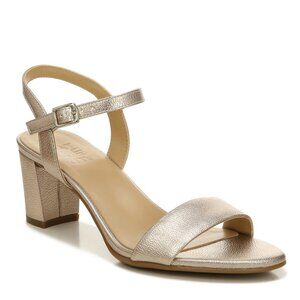 Naturalizer Womens Bristol Heeled Sandal Warm Silver 6 M